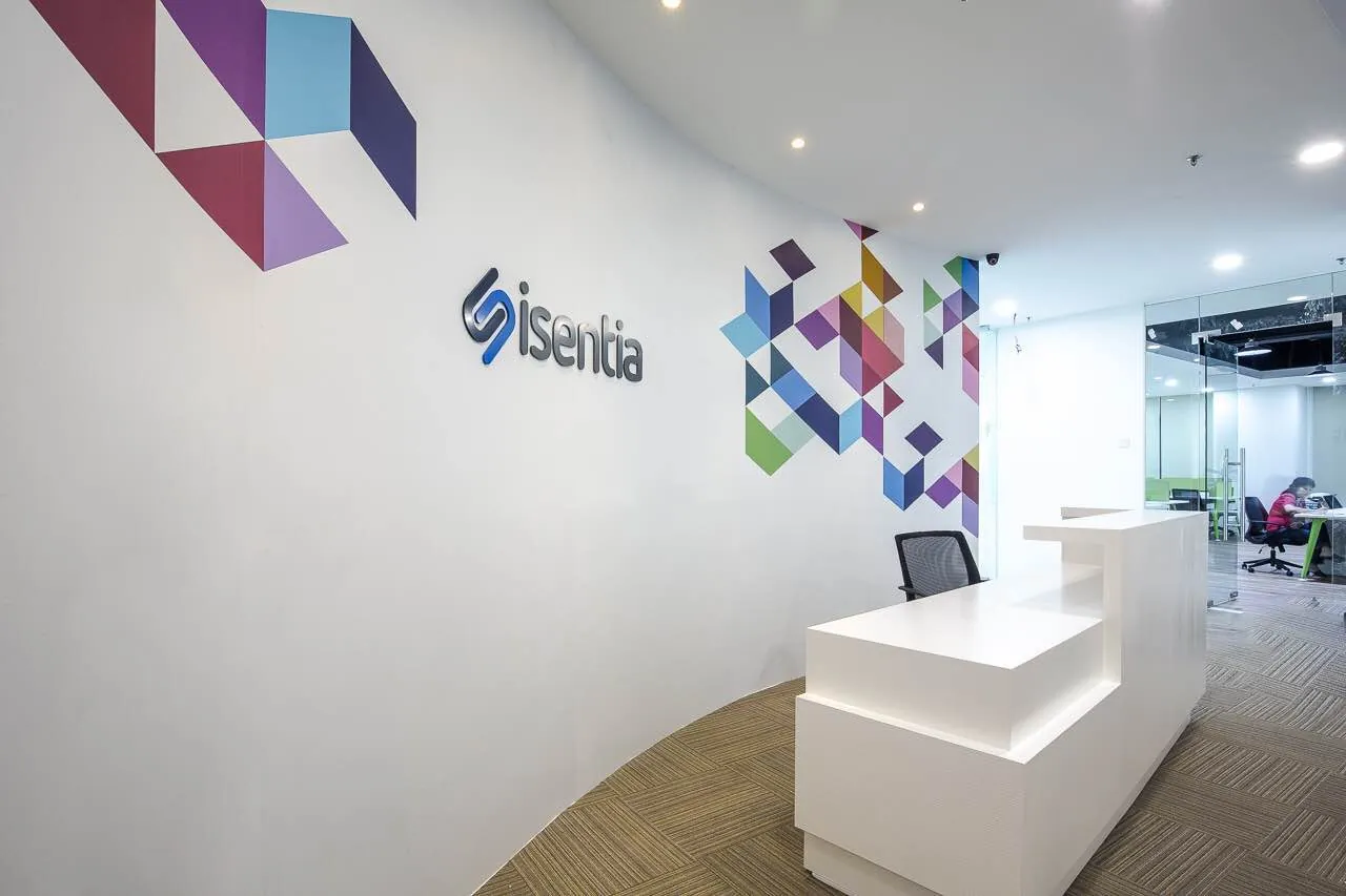 Completed Isentia office reception at Vertical I, Bangsar South.