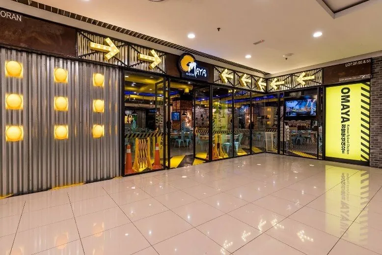 Completed Omaya Korean Restaurant fit-out at Queensbay Mall, Penang.